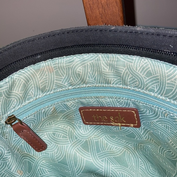 The Sak Womens Indio Hobo Hand/Shoulder Bag Black Leather Braded Handle - Picture 13 of 14